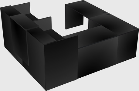 Shared one sided u-shaped reception desk