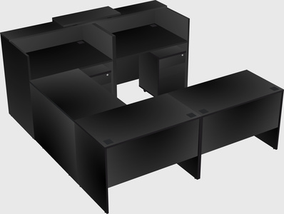 Shared one sided u-shaped reception desk