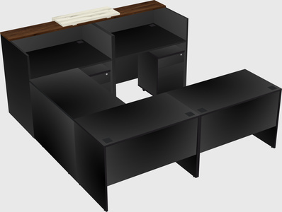 Shared one sided u-shaped reception desk