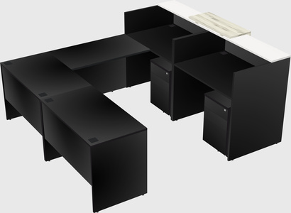 Shared one sided u-shaped reception desk