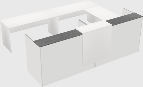 Shared one sided u-shaped reception desk