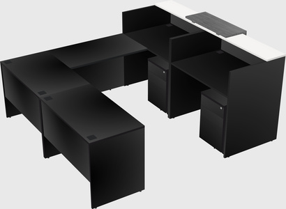 Shared one sided u-shaped reception desk