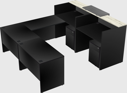 Shared one sided u-shaped reception desk
