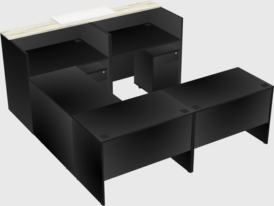 Shared one sided u-shaped reception desk