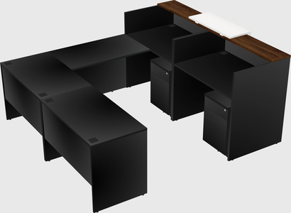 Shared one sided u-shaped reception desk
