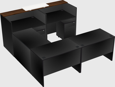 Shared one sided u-shaped reception desk