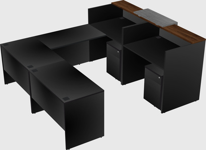Shared one sided u-shaped reception desk