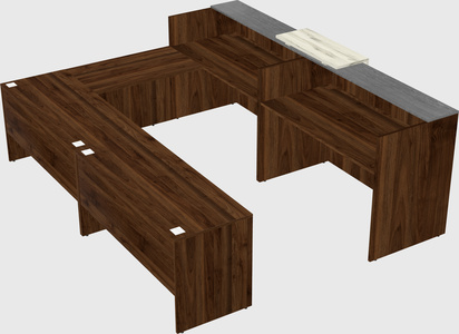 Shared one sided u-shaped reception desk
