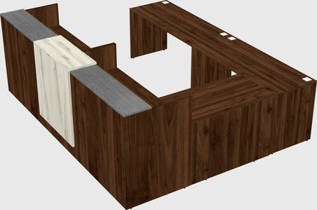 Shared one sided u-shaped reception desk