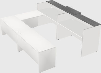 Shared one sided u-shaped reception desk