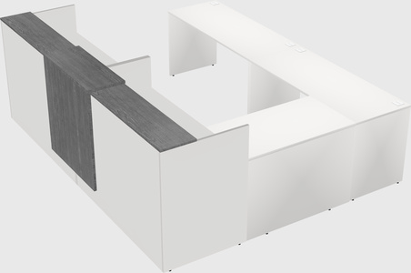 Shared one sided u-shaped reception desk