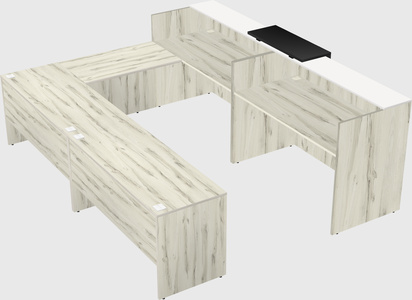 Shared one sided u-shaped reception desk