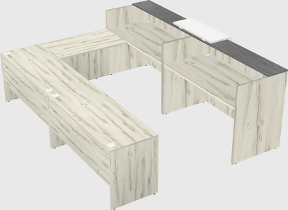 Shared one sided u-shaped reception desk