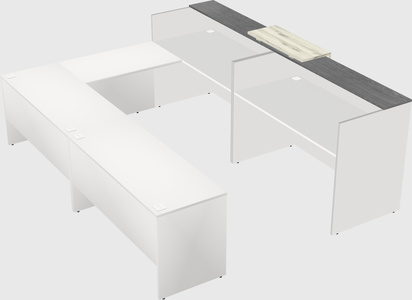 Shared one sided u-shaped reception desk