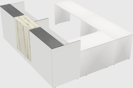 Shared one sided u-shaped reception desk
