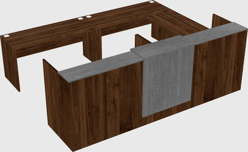 Shared one sided u-shaped reception desk