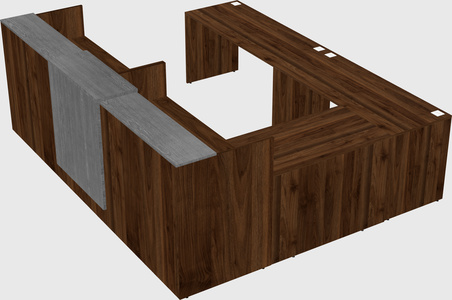 Shared one sided u-shaped reception desk