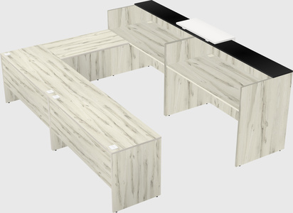 Shared one sided u-shaped reception desk