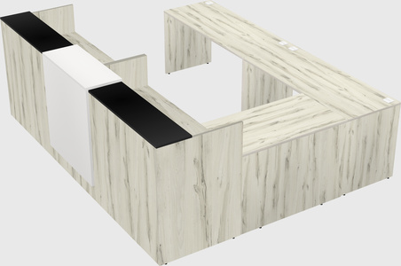 Shared one sided u-shaped reception desk