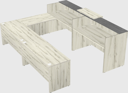 Shared one sided u-shaped reception desk