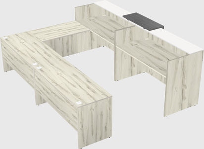 Shared one sided u-shaped reception desk