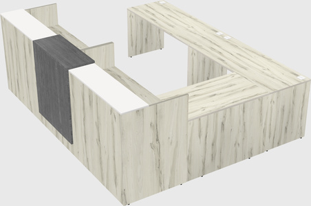 Shared one sided u-shaped reception desk