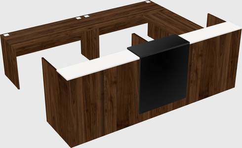 Shared one sided u-shaped reception desk