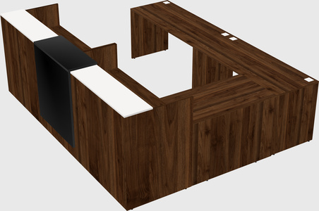 Shared one sided u-shaped reception desk