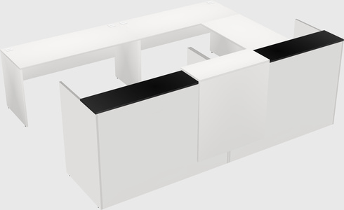 Shared one sided u-shaped reception desk