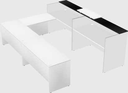 Shared one sided u-shaped reception desk