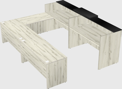 Shared one sided u-shaped reception desk