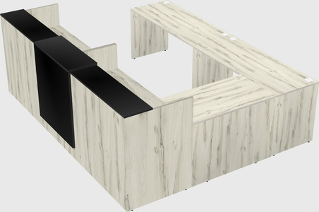 Shared one sided u-shaped reception desk
