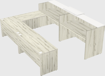 Shared one sided u-shaped reception desk
