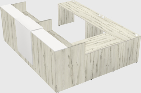 Shared one sided u-shaped reception desk