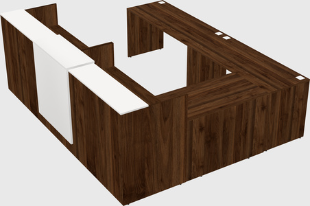 Shared one sided u-shaped reception desk