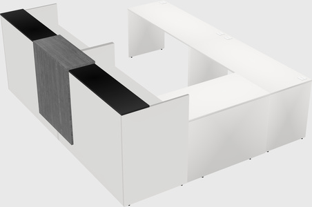 Shared one sided u-shaped reception desk