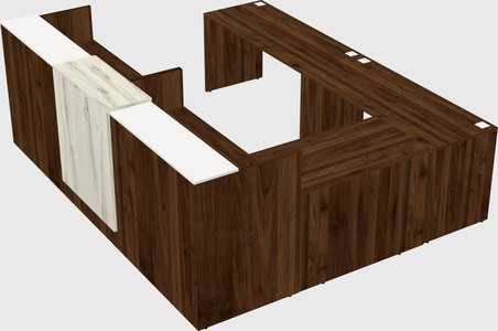 Shared one sided u-shaped reception desk