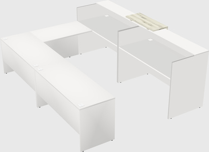 Shared one sided u-shaped reception desk