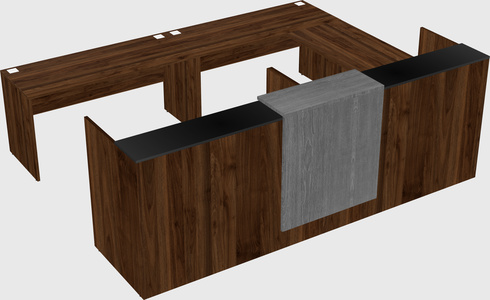 Shared one sided u-shaped reception desk
