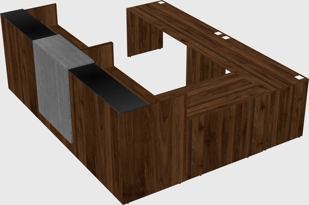 Shared one sided u-shaped reception desk