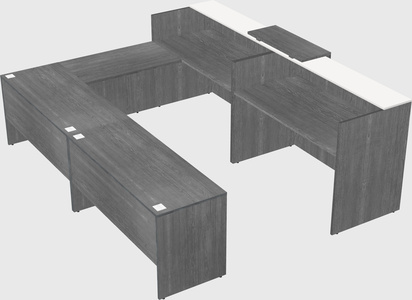 Shared one sided u-shaped reception desk