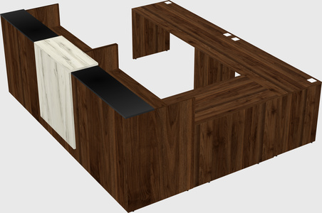 Shared one sided u-shaped reception desk