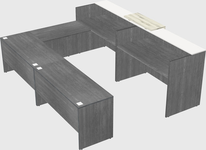 Shared one sided u-shaped reception desk