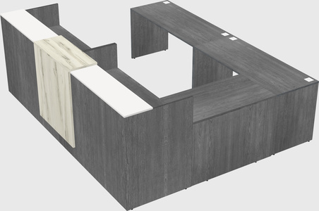 Shared one sided u-shaped reception desk
