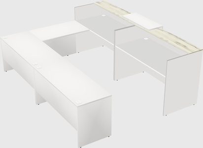 Shared one sided u-shaped reception desk