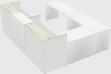 Shared one sided u-shaped reception desk