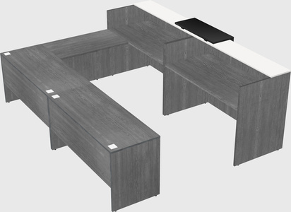 Shared one sided u-shaped reception desk