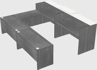 Shared one sided u-shaped reception desk
