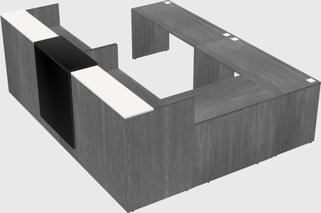 Shared one sided u-shaped reception desk