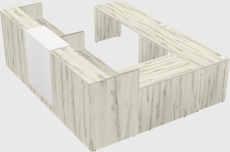 Shared one sided u-shaped reception desk